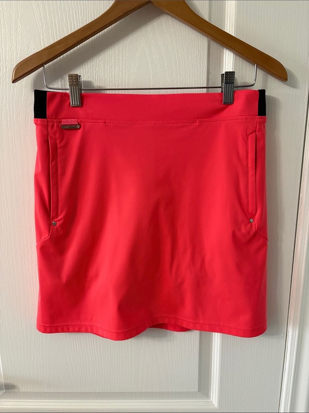 Ralph Lauren RLX Coral Pink Athletic Skort with Black Waistband